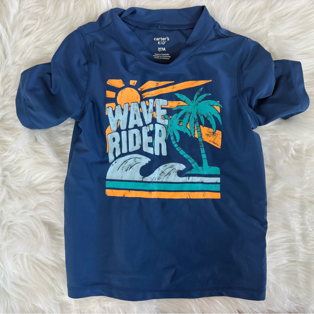 Carter's Navy Wave Rider Rash guard